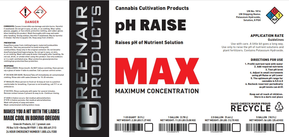 pH RAISE MAX (commercial strength)