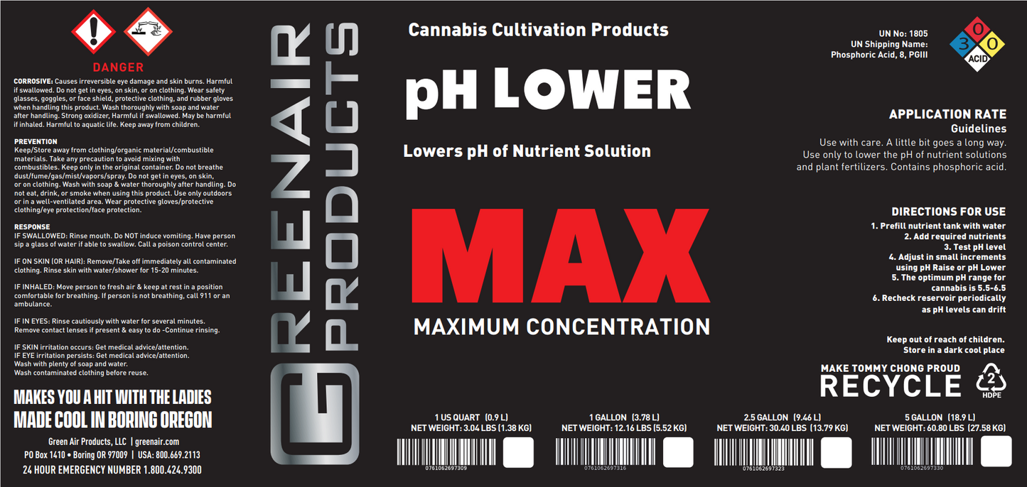 pH LOWER MAX (commercial strength)