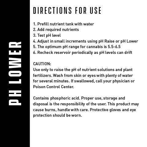 pH Lower directions for use